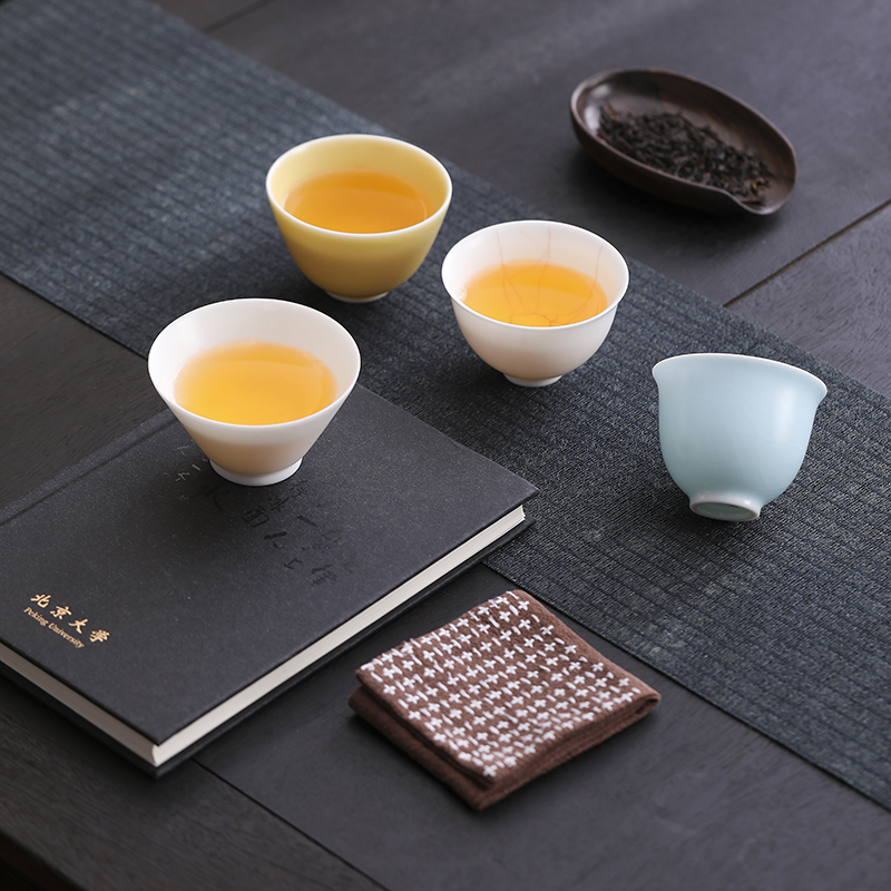 汝窑一碗两杯便携盖碗茶具套装 德化陶瓷户外旅行定制