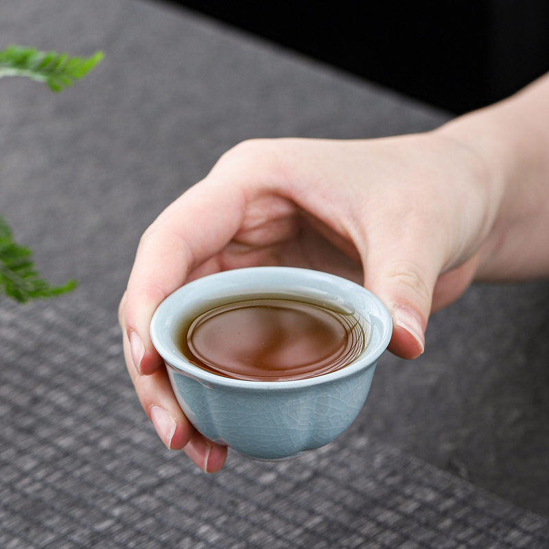 哥窑旅行茶具套装 便携皮质礼盒德化陶瓷户外茶具定制