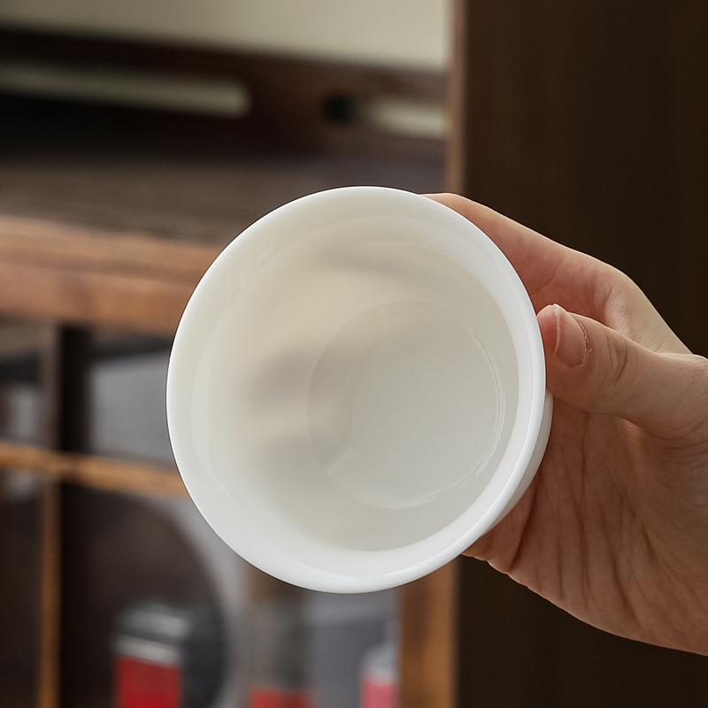 羊脂玉瓷盖碗茶具套装 德化陶瓷整套功夫茶具商务定制