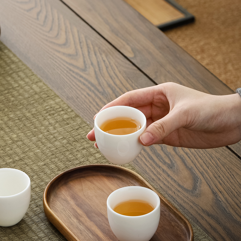 羊脂玉瓷盖碗茶具套装 德化陶瓷整套功夫茶具商务定制