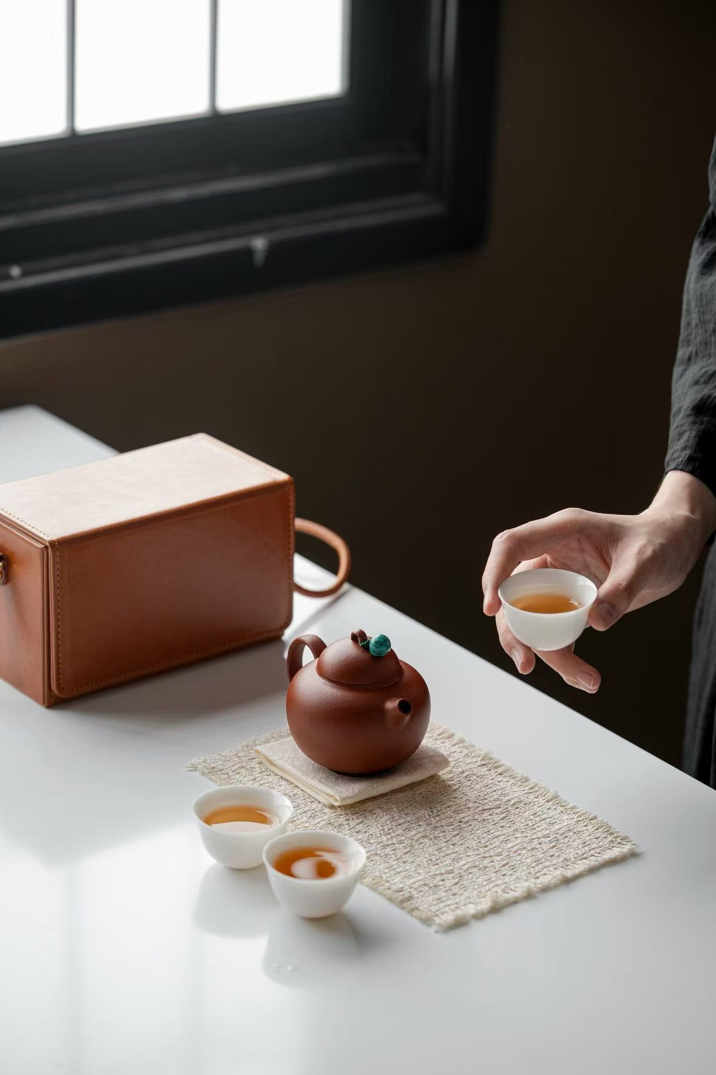 新中式便携紫砂旅行茶具套装 户外快客杯一壶两杯定制