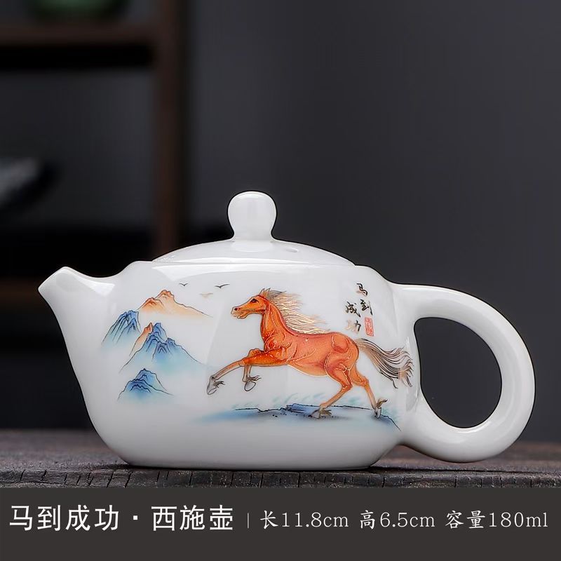 德化羊脂玉瓷西施壶 多款花色泡茶壶单壶功夫茶具定制