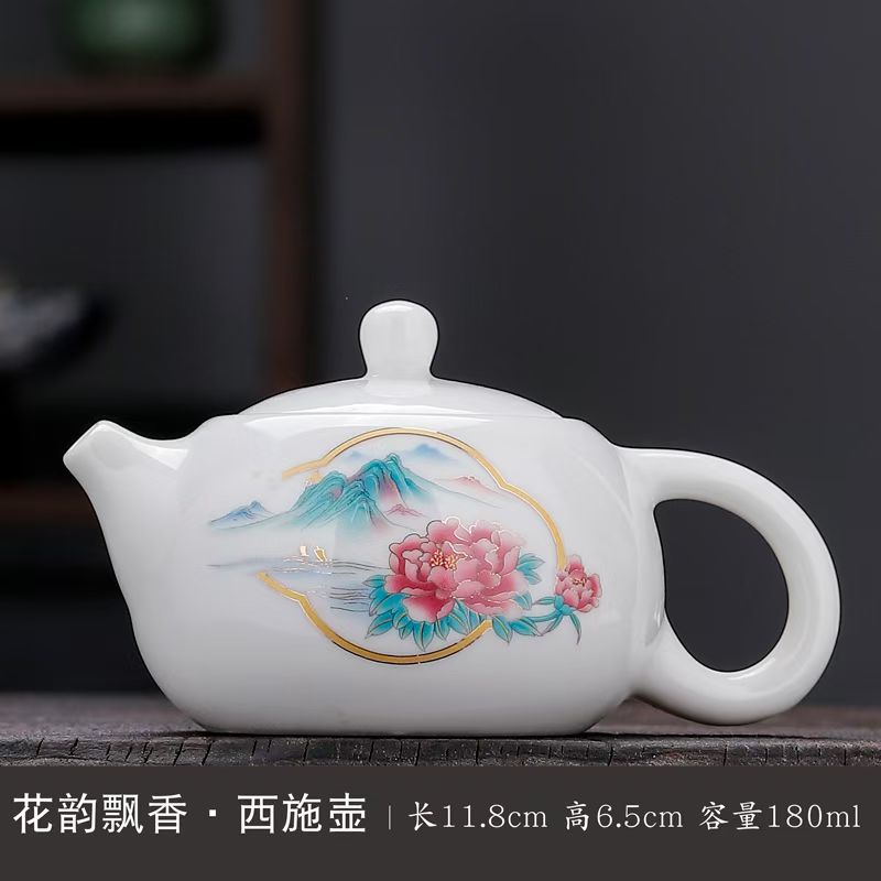 德化羊脂玉瓷西施壶 多款花色泡茶壶单壶功夫茶具定制