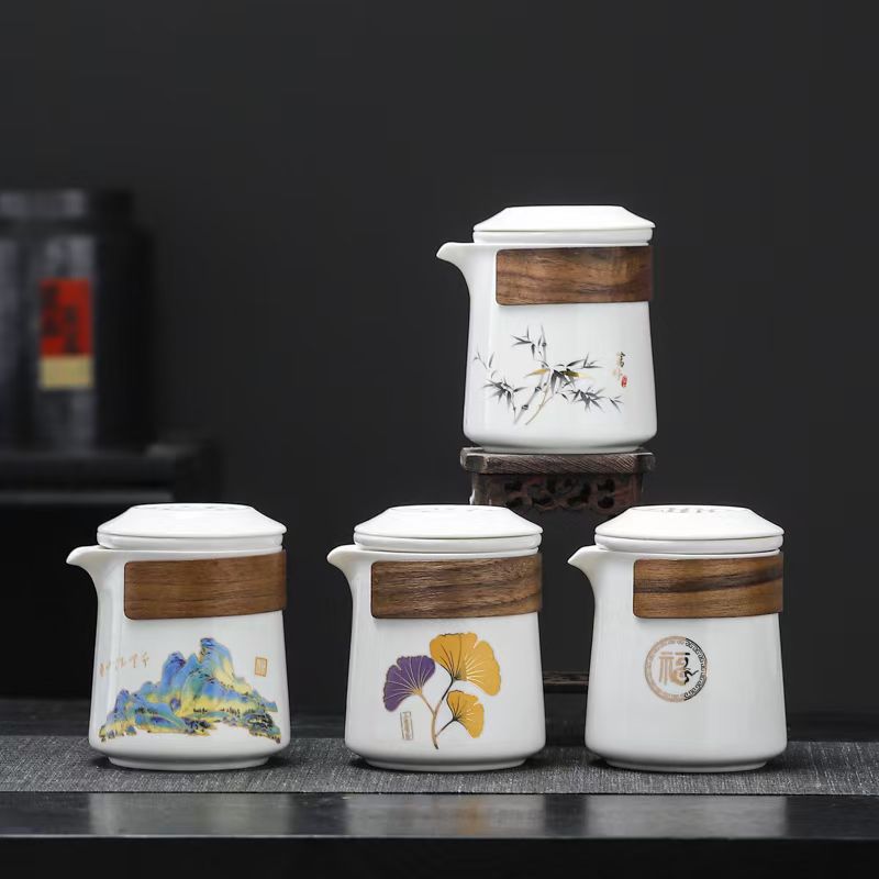 德化白瓷便携快客杯 一壶两杯旅行功夫茶具户外定制